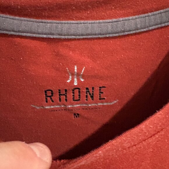 Rhone Men's Medium Short Sleeve Shirt Red - Picture 2 of 3
